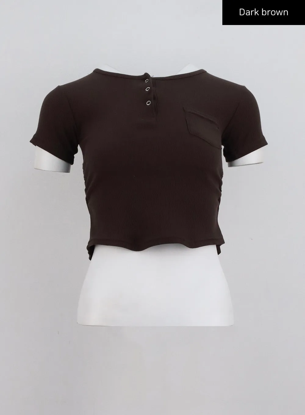 Snap Button Cropped Tee CL326