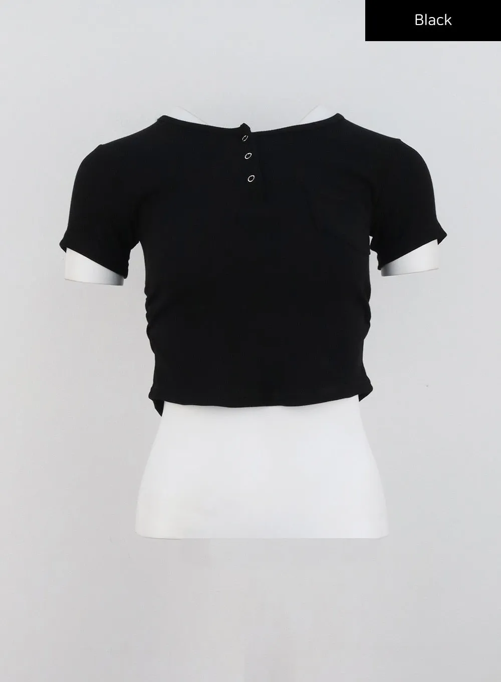 Snap Button Cropped Tee CL326