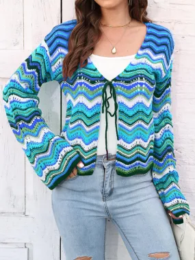 Wave Pattern Cardigans - Casual Toppers