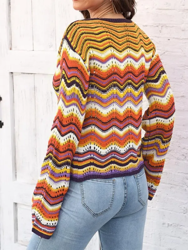 Wave Pattern Cardigans - Casual Toppers