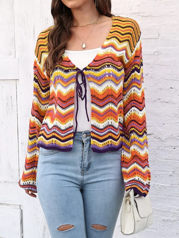 Wave Pattern Cardigans - Casual Toppers