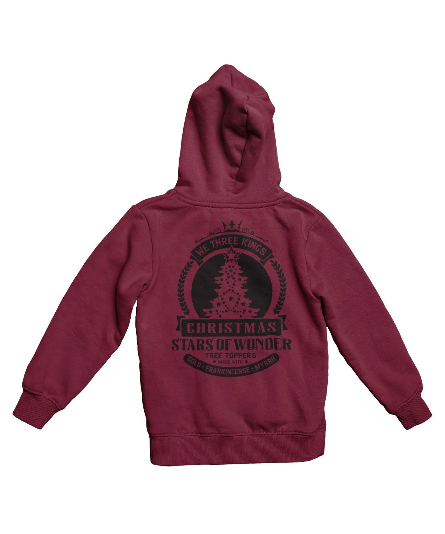 We Three Kings Mono-Colour Back Printed Christmas Hoodie